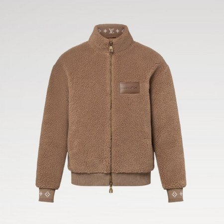 LOUIS VUITTON 레더 패치 플리스 블루종 - 베쥬 사블