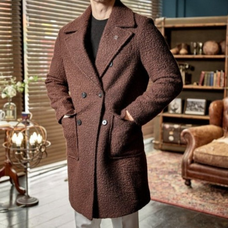 GUC*I   알파카 더블 브레스티드 코트