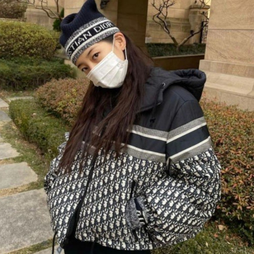 DI*R   수입 오블리크 크롭 다운패딩