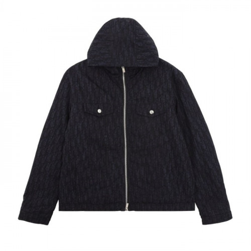 DI*R   오블리크 자카드 후드 트러커자켓