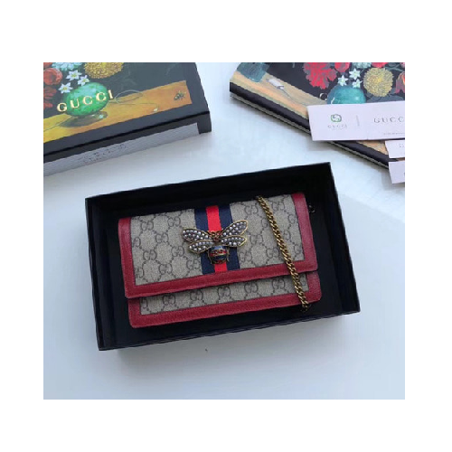 구찌 꿀벌 중지갑 레드