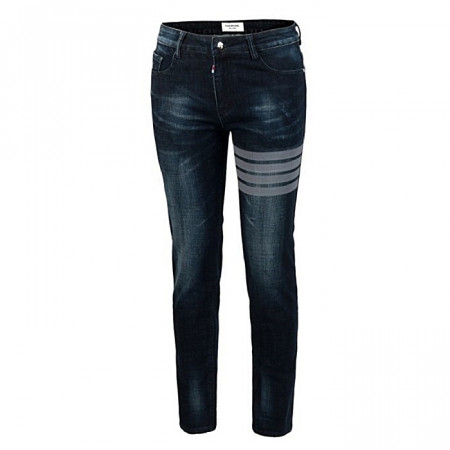 THOM BROWNE 4바 도그자수 융기모 블루 블랙진