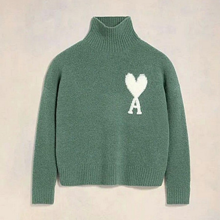 AMI 드 꾀흐 퍼널 넥 스웨터