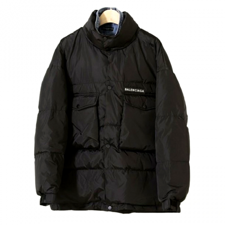 발렌시*가 BALENCIAGA 백로고 데님 레이어드 패딩