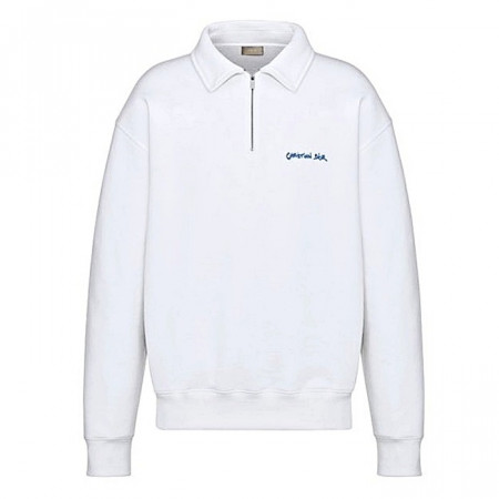 DIOR 테그 로고드 하프집업 폴로