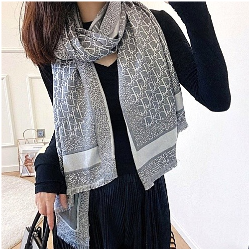 CHRISTIAN DI0R 호피 로고 숄 머플러