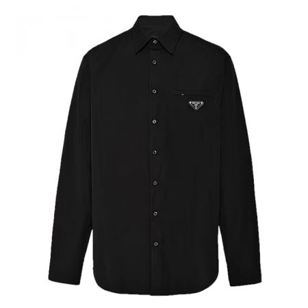 PRADA 미니멀 플라크 포플린 셔츠
