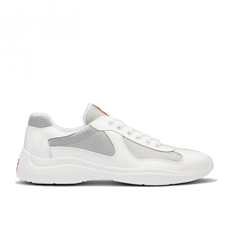 PRADA 아메리카 컵 페이턴트  스니커즈 - 화이트 & 실버