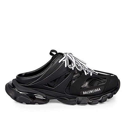 발렌시*가 BALENCIAGA 트랙 슈즈 레이스업 뮬 - 블랙
