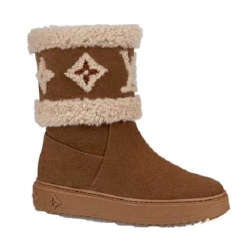 루이*통 스노우드롭 플랫 앵클 부츠 - 브라운