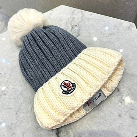 몽클*어 방울 배색 골지 비니