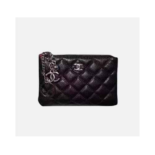 샤넬 레더 동전.카드지갑 CHAW0041 15cm 블랙