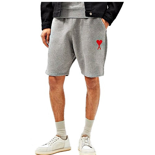 아* AMI 체인하트 로고 하프 팬츠