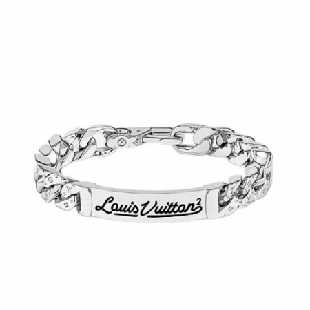 LOUIS VUITTON 모노그램 각인 925 Silver 체인팔찌