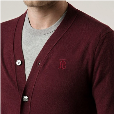 버버리 TB 모노그램 케시미어 가디건