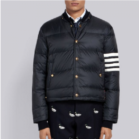 톰브라운 4-바 매트 나일론 보머 재킷