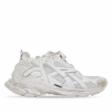 BALENCIAGA 메쉬 앤 나일론 러너 스니커즈 - 화이트