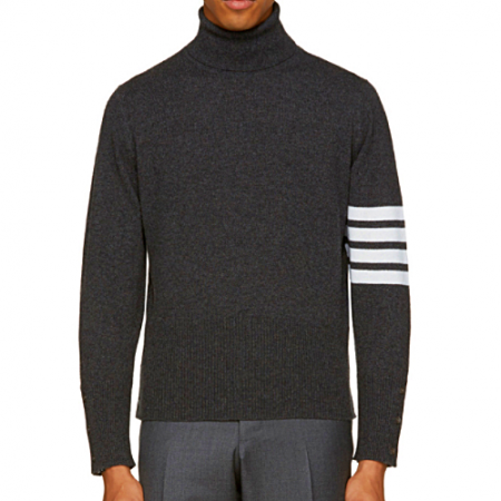 톰브라운 4-바 터들 넥 스웨터