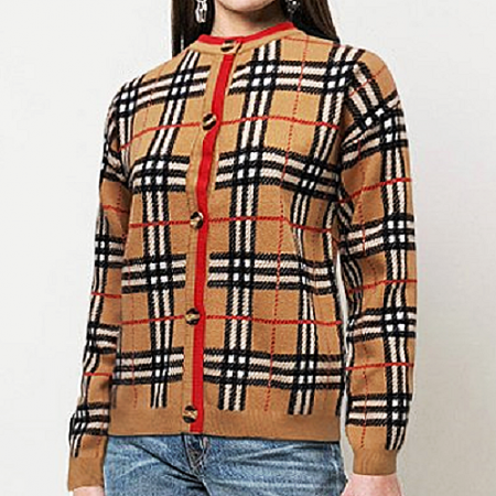 버*리 레드라인 체크가디건