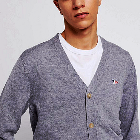 메종 키*네 트리플 컬러 폭스 가디건