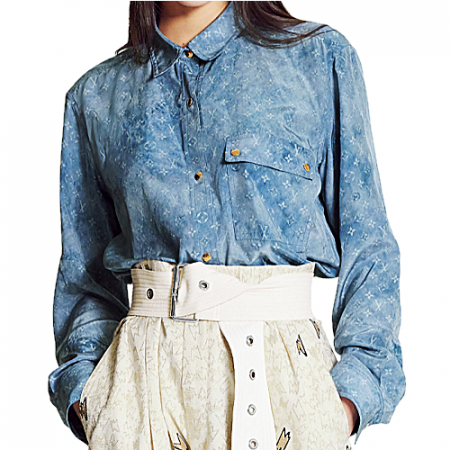 루이** 워시드 그라데이션 롱 슬리브 셔츠