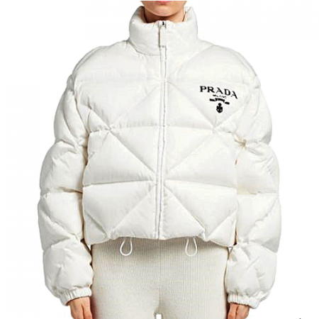 프라다 다운 재킷 - 화이트/핑크