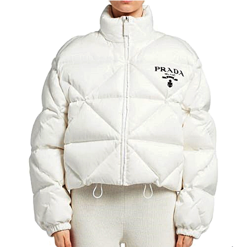 프라다 다운 재킷 - 화이트/핑크