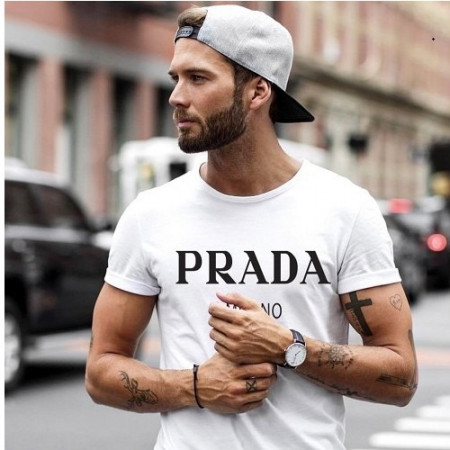 PRADA 밀라노 커플 티셔츠 - 화이트