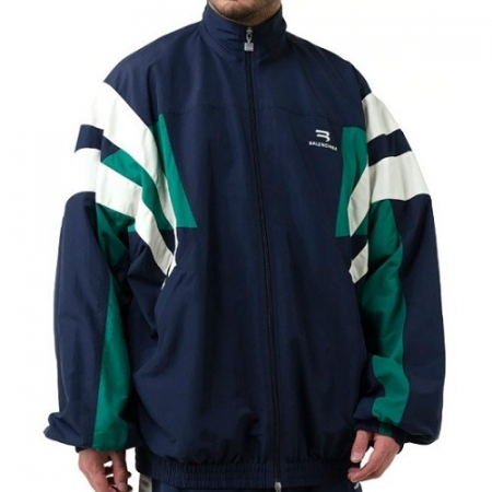 발렌시아가 BALENCIAGA 발렌 트랙슈트 오버 자켓 - 네이비