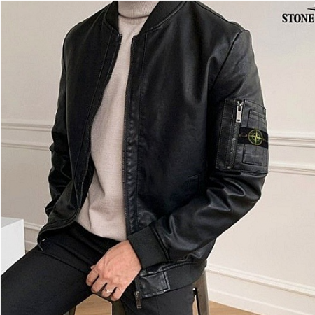 스톤 아일랜드 STONE ISLAND 워커 레더자켓