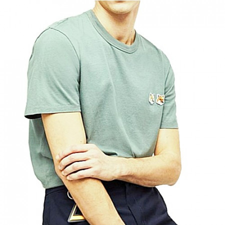 메종키츠* 더블폭스 파스텔 크루넥 티셔츠