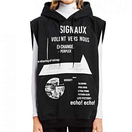 프라* 프린트 코튼 플리스 베스트