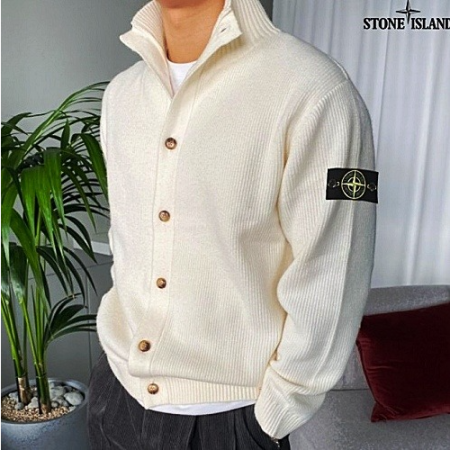 스톤아일랜드 STONE ISLAND 하이넥 버튼 가디건