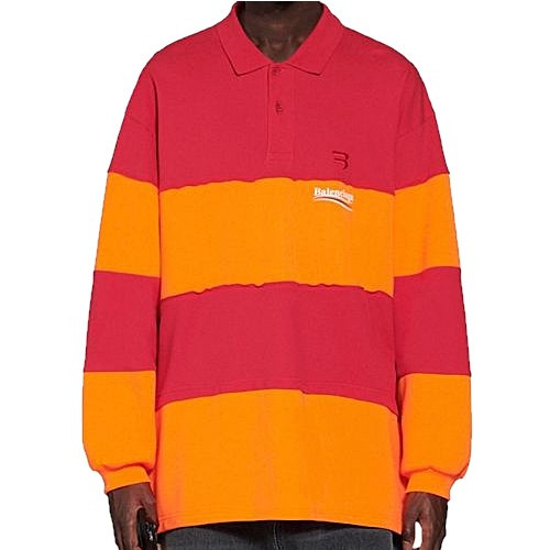 발렌시아가 웨이브로고 스트라이프 폴로셔츠