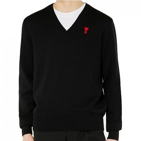 아미 AMI 드 꾀흐 체인 하트 브이넥 니트 (4color)