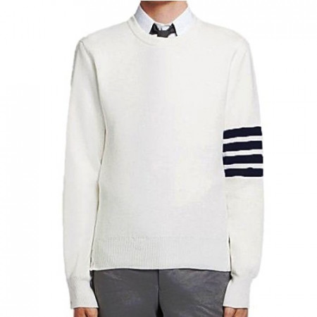 THOM BROWNE 밀라노 스티치 4-바 크루넥 스웨터