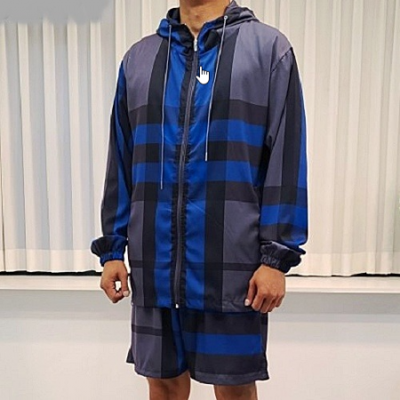 버*리 BURBERRY 라인체크 후드 집업 셋업 SET