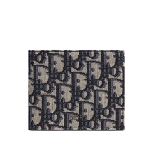 디* 오블리크 반지갑 블루 /블랙 자카드