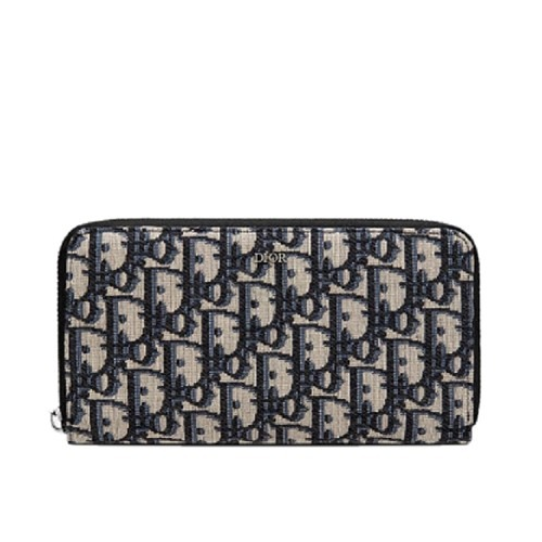 디* 오블리크 자카드 지퍼 장지갑