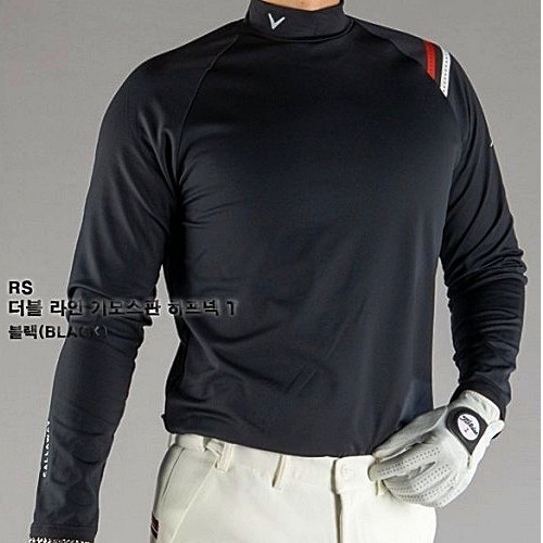 (국내배송) 캘*웨이 CALLAWAY 더블 라인 기모스판 하프넥 티셔츠