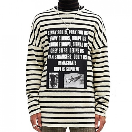 라프시몬스 Raf Simons 패널 스트라이프 스웨터