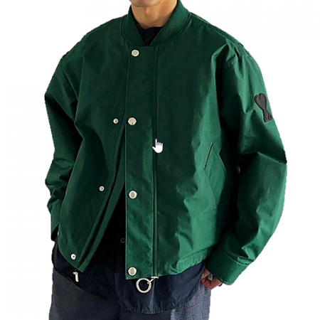 AMI 하트로고 봄버 자켓 - 그린
