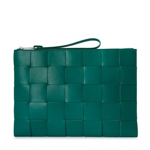 보테가베네타 인트레치아토 위빙 클러치 - 청록