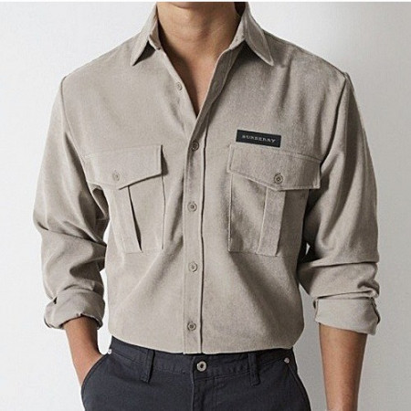 버버리 BURBERRY 레더패치 더블포켓 셔츠