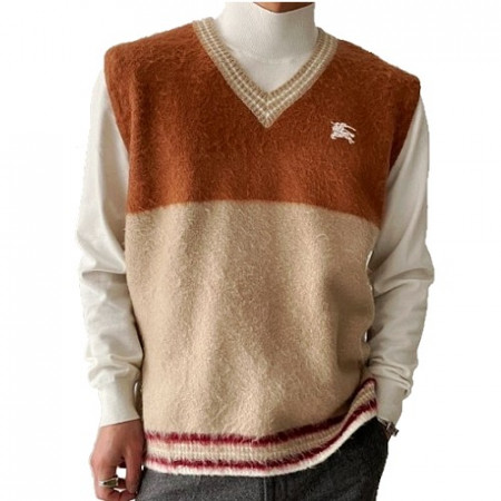 BURBERRY 배색 컬러라인 브이넥 베스트