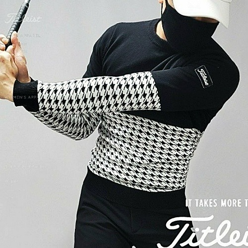 (국내배송) 타이틀 리스트 Titleist 텐션 방풍 자카드 니트