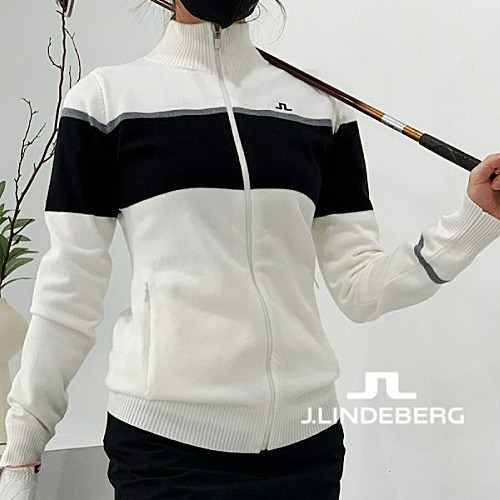 제이린드*그 J.LINDEBERG 루종 배색 니트집업