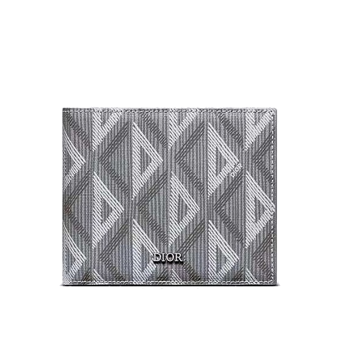 디올 CD 다이아몬드 캔버스 반지갑 그레이