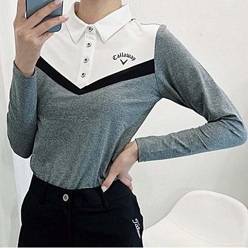 (국내배송) CALLAWAY 캘러웨이 V 배색 카라 티셔츠