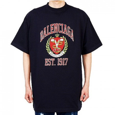 발렌시*가 BALENCIAGA 컬리지 바이오워싱 오버 반팔티